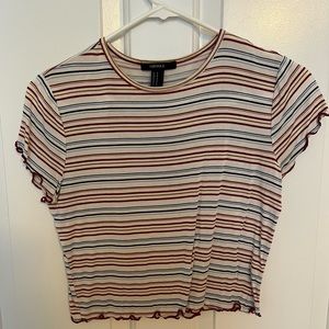 FOREVER 21 cropped stripped tee